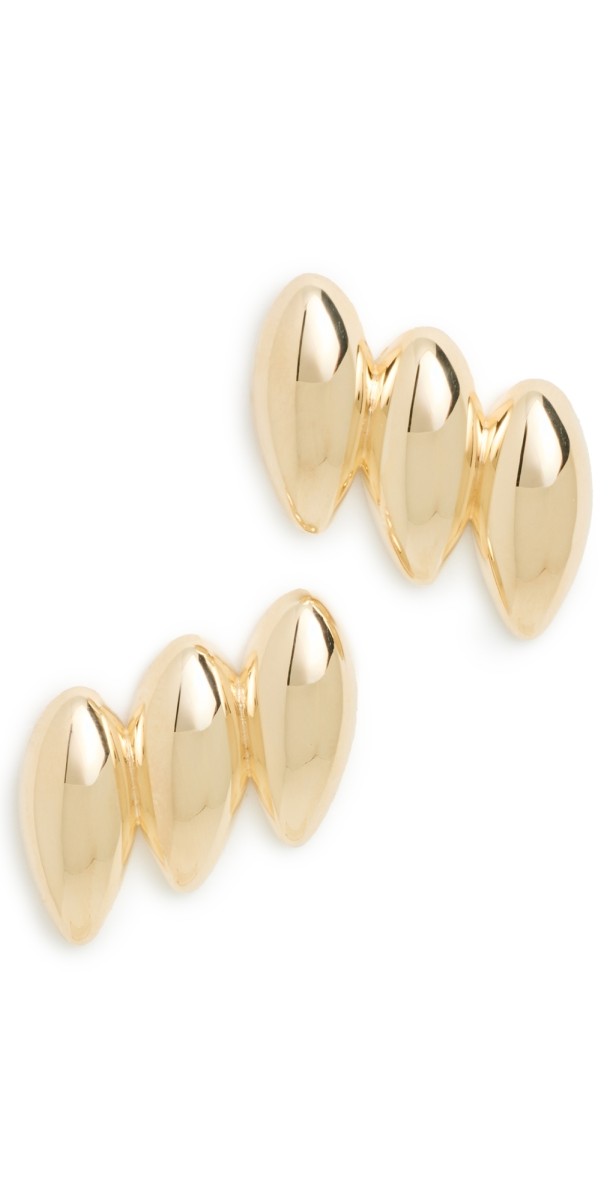 Jennifer Zeuner Jewelry Doma Earrings 18k Yellow Gold Plated Silver