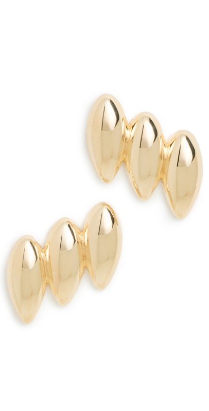 Jennifer Zeuner Jewelry Doma Earrings 18k Yellow Gold Plated Silver