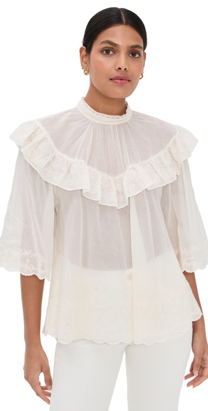 Nili Lotan Alain Blouse Ivory