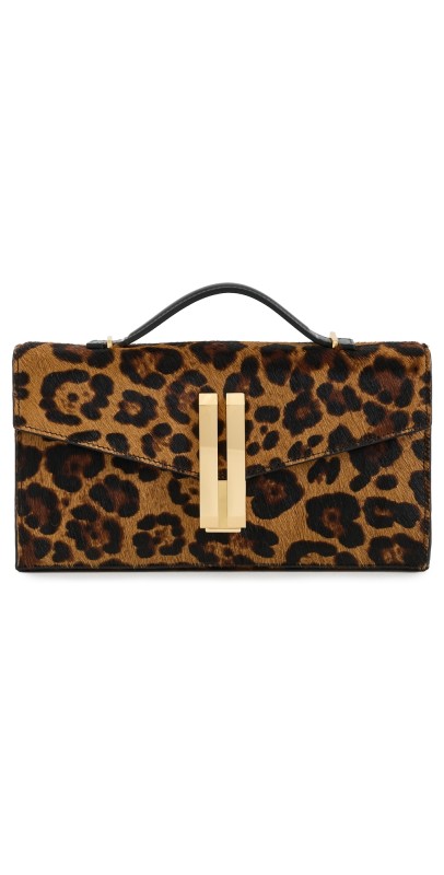 DeMellier Vancouver Clutch Handbag Leopard Effect/Black