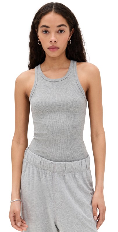 Éterne High Neck Fitted Tank Heather Grey