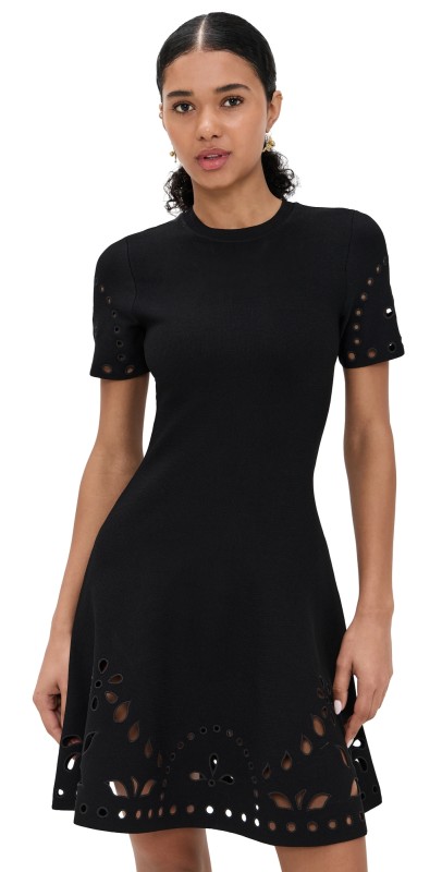Ulla Johnson Fania Short Sleeve Knit Mini Dress Noir