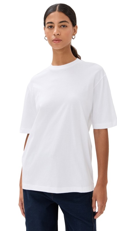 Tibi Program Mock Neck T-Shirt White