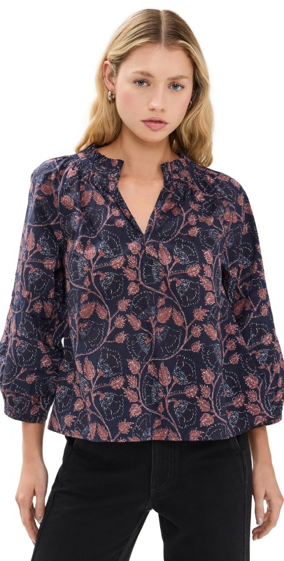 Apiece Apart Trinidad Top Camille Floral Navy