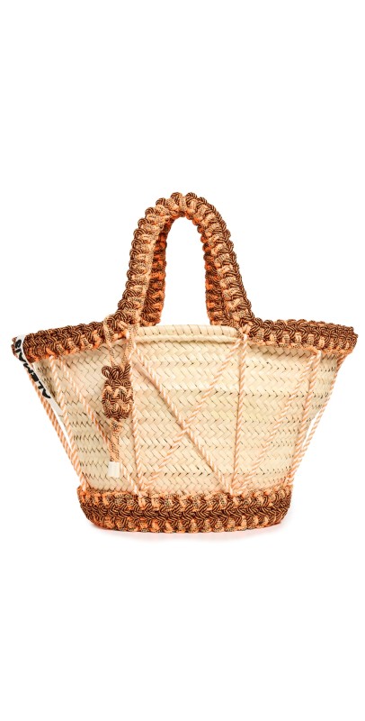 ALÉMAIS Rose Macrame Cord Medium Basket Bag Mult