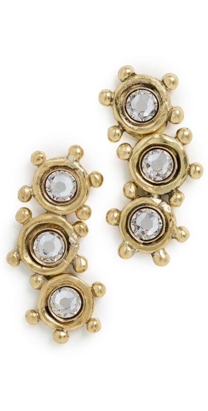 Ulla Johnson Kavi Crystal Mix Stud Climber Earrings Crystal
