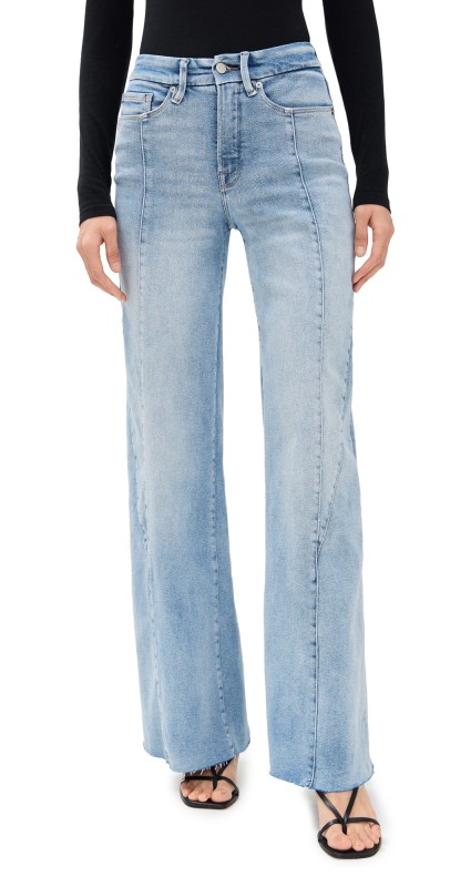 Good American Good Waist Palazzo Jeans Indigo957