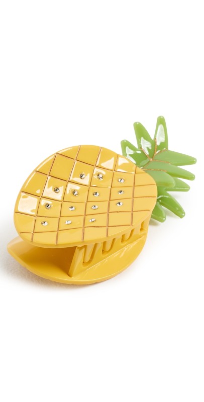 By Adina Eden Rhinestone Accented Pineapple Claw Clip Yellow