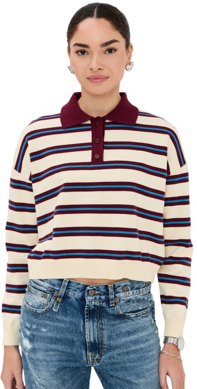 LE BOP Striped Polo Green Stripe