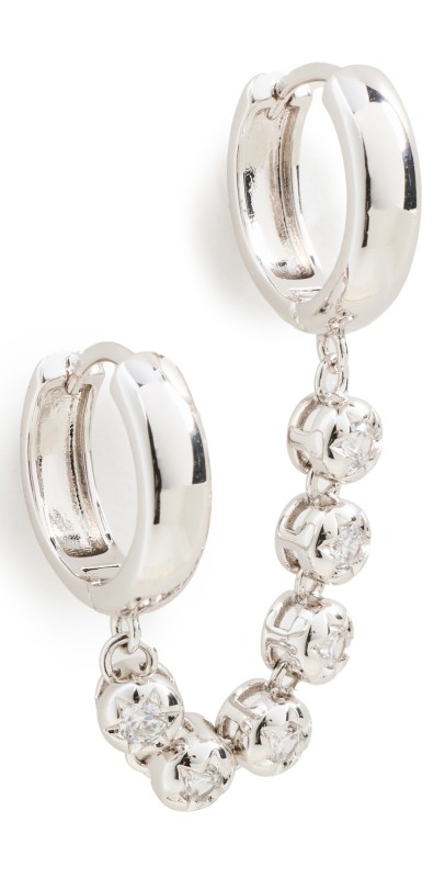 Luv Aj The Rose Bud Double Hoops Silver