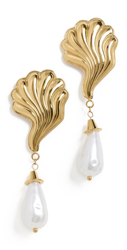 Galley Los Angeles The Ericha Pearl Drop Earrings Gold/Pearl