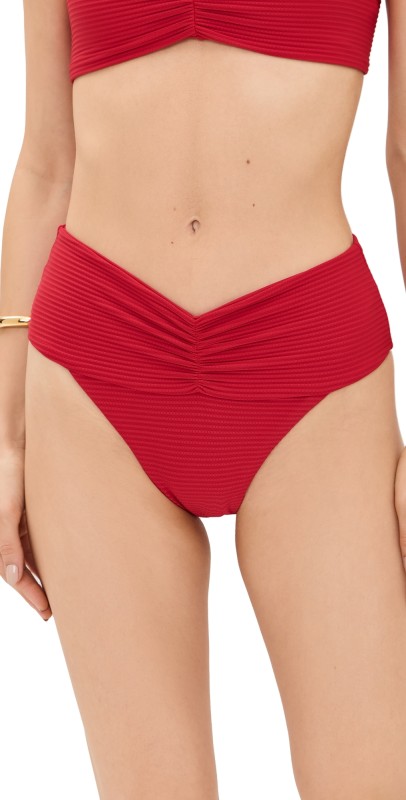 LSPACE Bardot Bikini Bottoms Lipstick Red