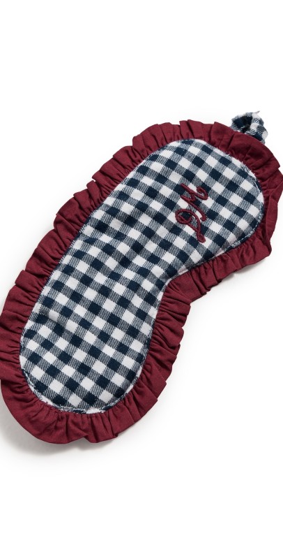 Damson Madder Damson Pajama Eye Mask Navy Gingham