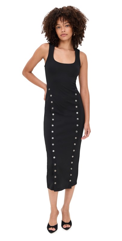 Fleur du Mal Scooped Neck Undo Me Dress Black