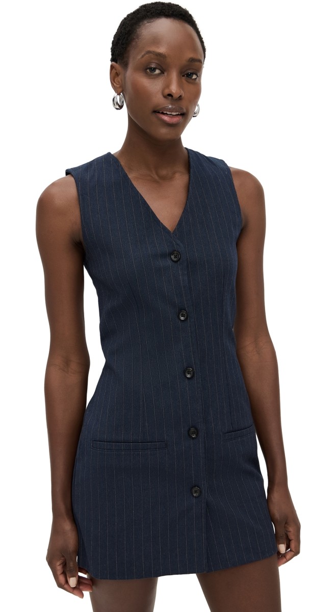DL1961 Vest Dress Mini Pinstripe
