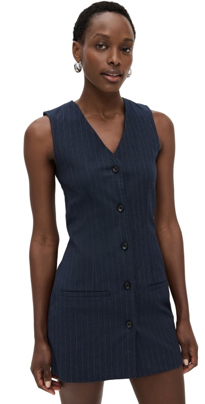 DL1961 Vest Dress Mini Pinstripe