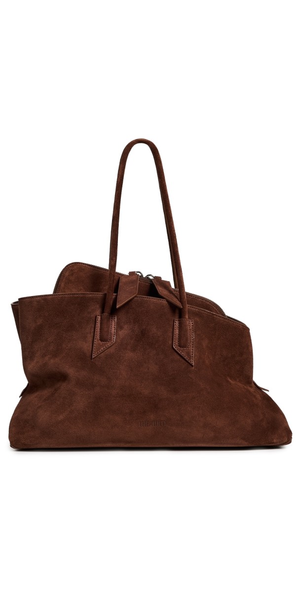 The Attico La Passeggiata Medium Top Handle Bag Light Chocolat