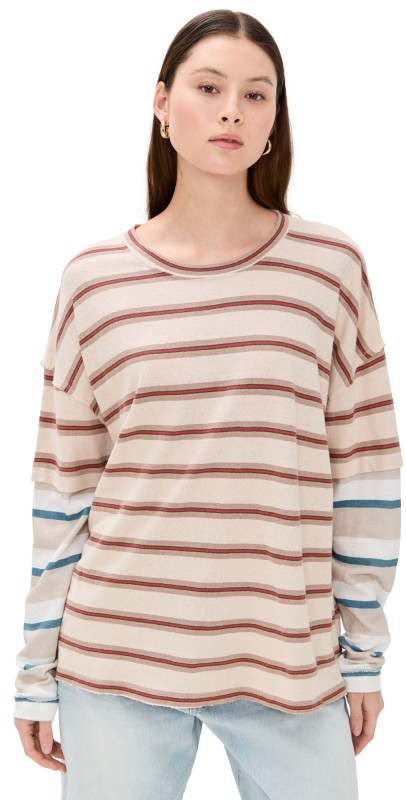 Free People Nina Long Sleeve Tee Ivory