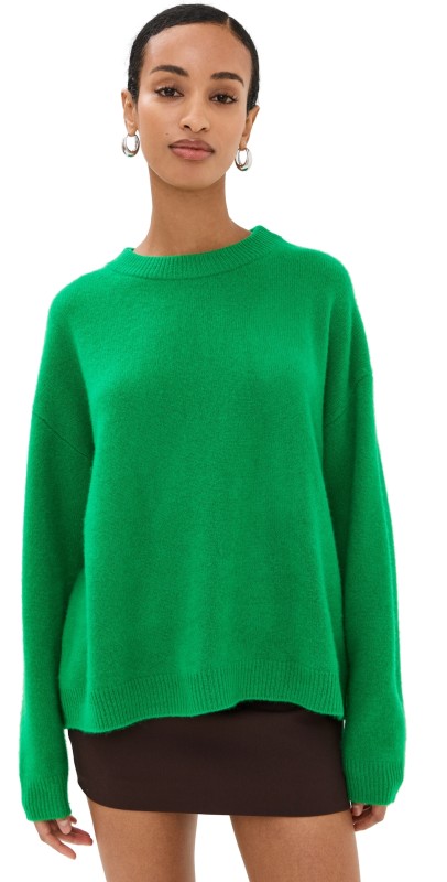 STAUD Serrano Cashmere Relaxed Crew Sweater Clover
