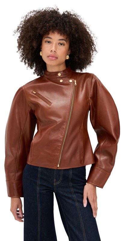 Ulla Johnson Ilaria Leather Jacket Wenge