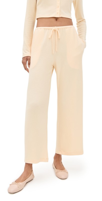 Leset Lauren Crop Drawstring Pants Vanilla