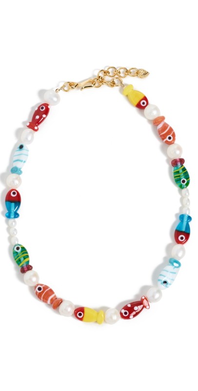 Brinker + Eliza Mallorca Necklace Millefiori Multi/Pearl