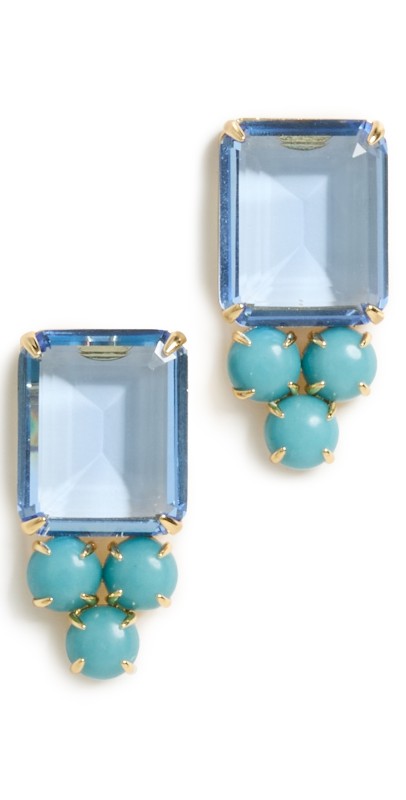 Lele Sadoughi Crystal Berry Button Earrings Sky Blu
