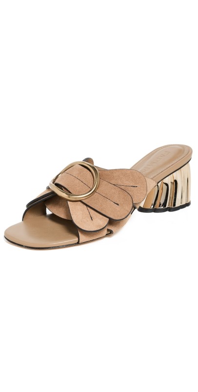 FARM Rio Taupe Daisy Heeled Mules Taupe