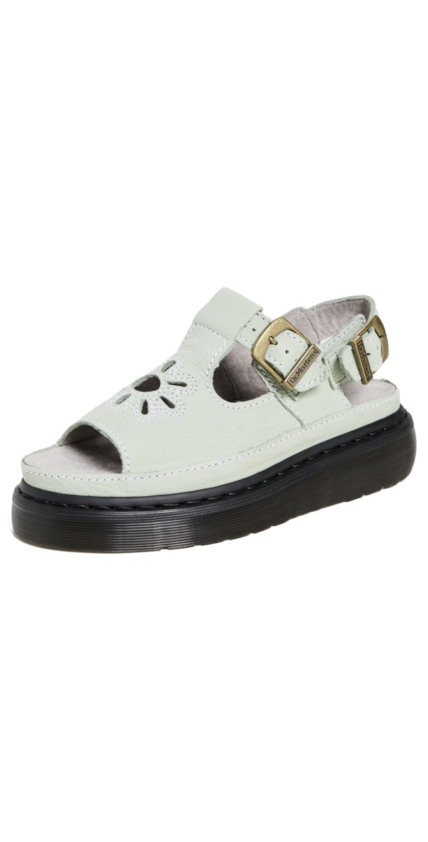 Dr. Martens Dunnet Flower Sage Green Buttersoft Sandals Sage Green