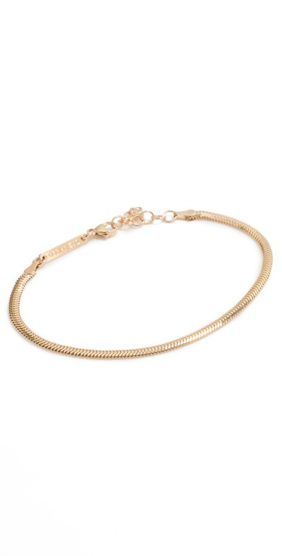Zoe Chicco 14k Small Oval Snake Bracelet Yellow Gold