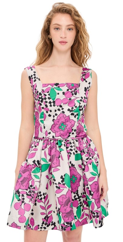 TRUTH Ballerina Dress Garden Print Purple Multi