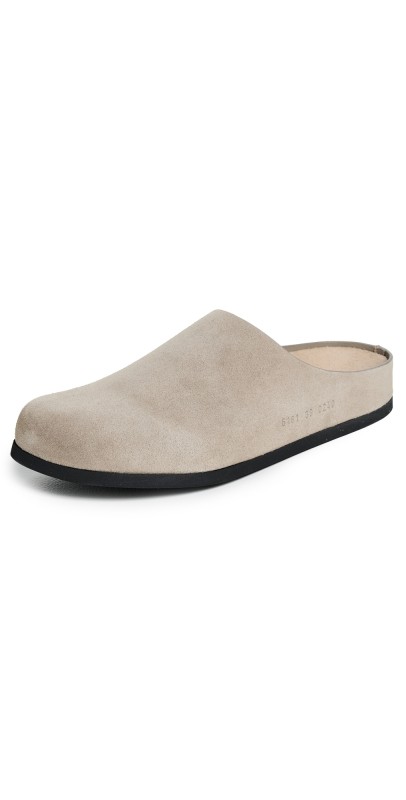 Common Projects Suede Clogs Taupe