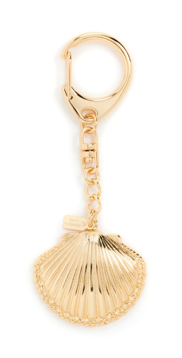 Kenneth Jay Lane Seashell Charm Keychain Gold