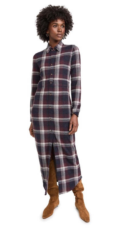 Faherty Legend Sweater Maxi Dress Middlecreek Moon Plaid