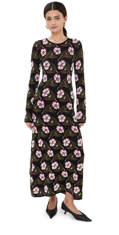 La DoubleJ Mayfair Long Dress Black/White/Military Green