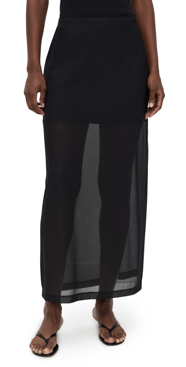 La Ligne Sheer Slim Skirt Black