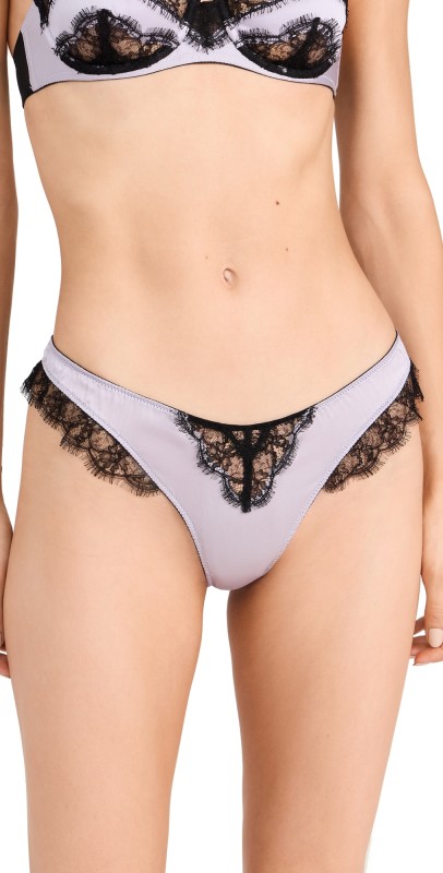 Kiki De Montparnasse Lace Inset Thong Lilac