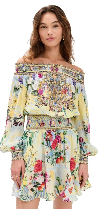 Camilla Off Shoulder Short Dress Flor Fantastica