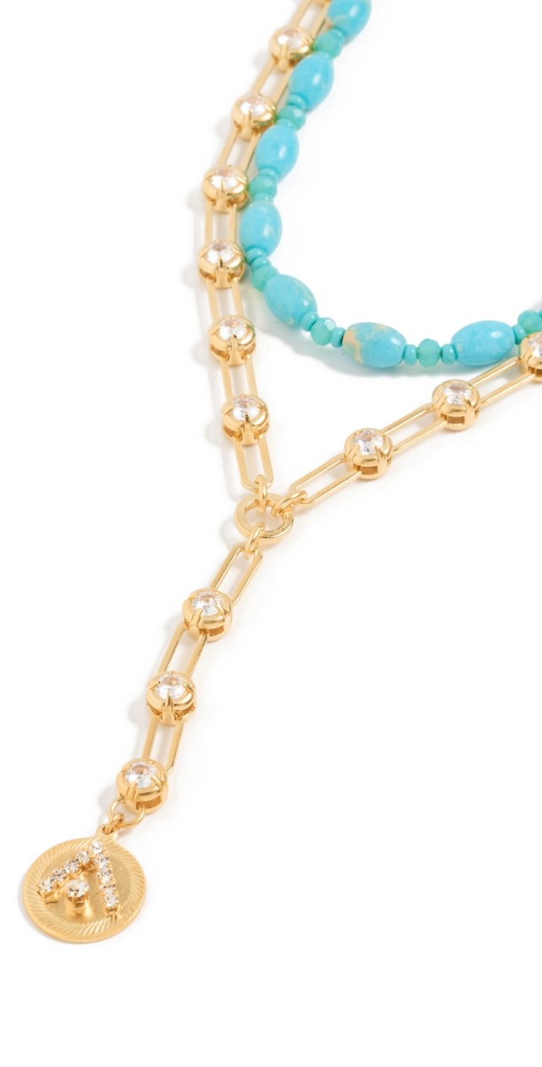 Elizabeth Cole Laurel Layers Necklace Turquois