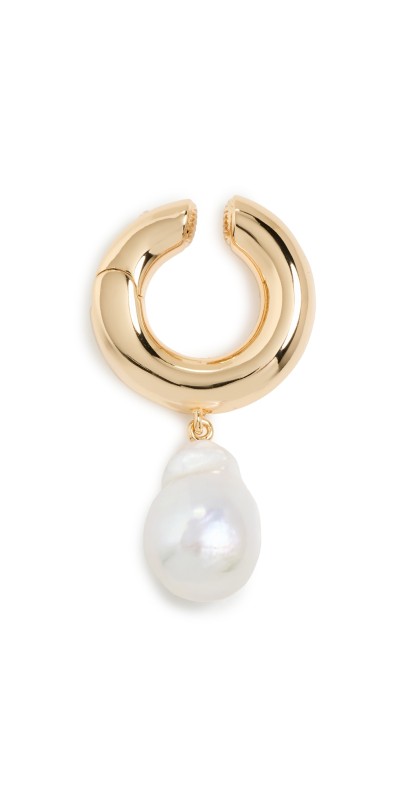 DEMARSON Waverly Ear Cuff Gold/Whit