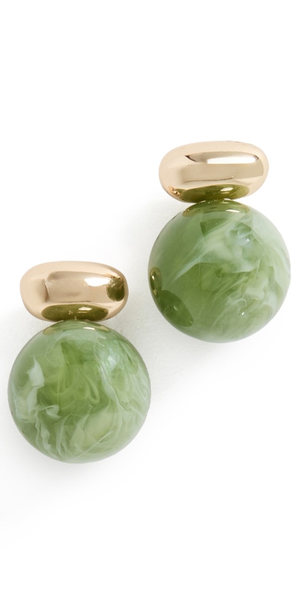 SHASHI Alice Gemstone Earrings Gold/Gr