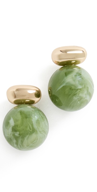 SHASHI Alice Gemstone Earrings Gold/Gr
