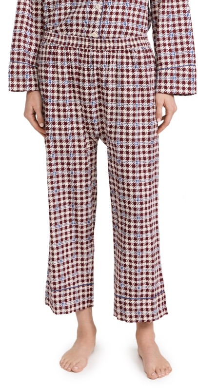 THE GREAT. The Pajama Pant Bordeaux Plaid