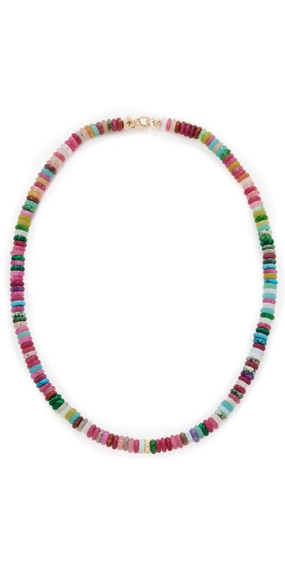 EF Collection 14k Jumbo Multi Gemstone Bead Necklace Yellow Gold