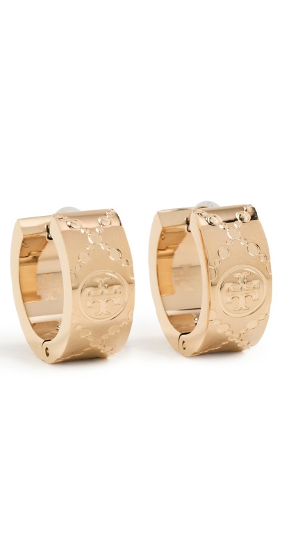 Tory Burch T Monogram Small Hoop Earrings Tory Gold