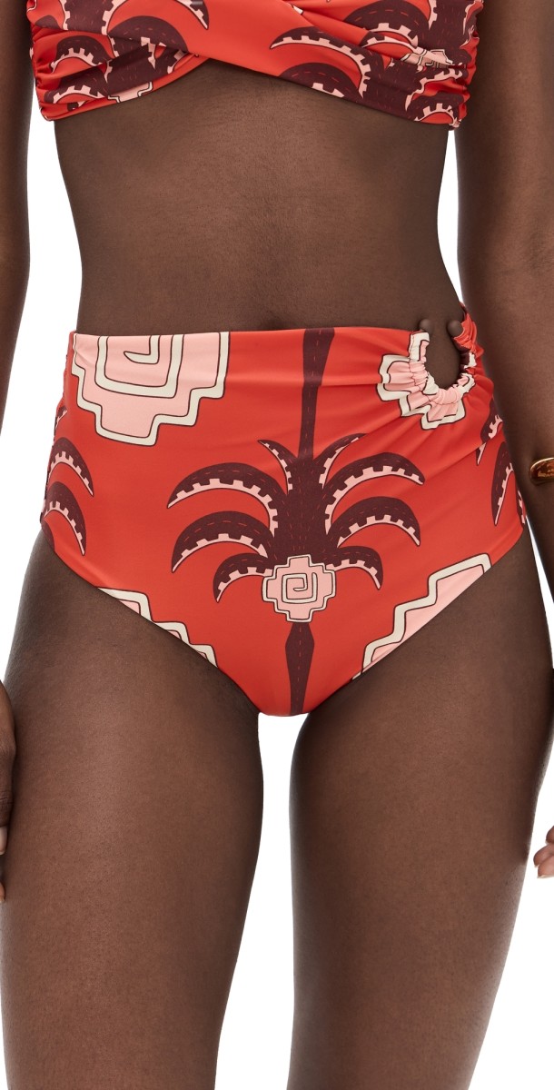Johanna Ortiz Red Taita Bikini Bottoms Red/Wine/Pink