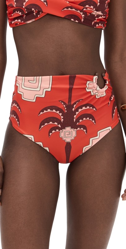 Johanna Ortiz Red Taita Bikini Bottoms Red/Wine/Pink