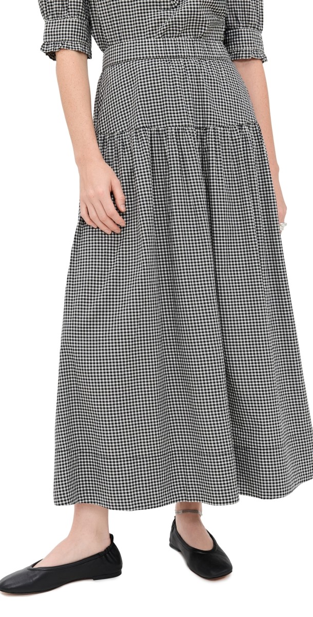 Birds of Paradis Lydia Skirt Onyx Check