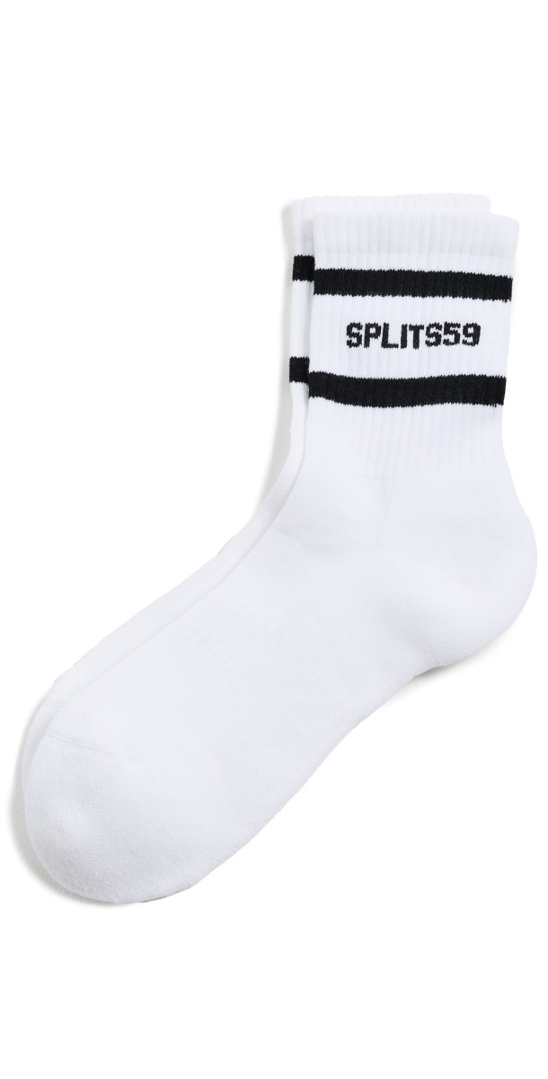 Splits59 Logo Stripe Quarter Socks White/Black