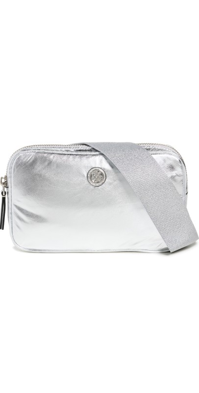 Tory Burch Virginia Metallic Belt Bag Silver
